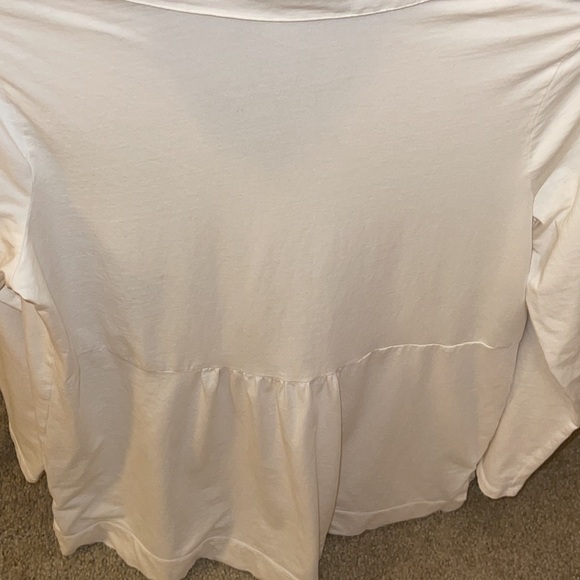 J. Jill Cream long sleeve button down cotton blouse Sz. XS - Picture 13 of 16